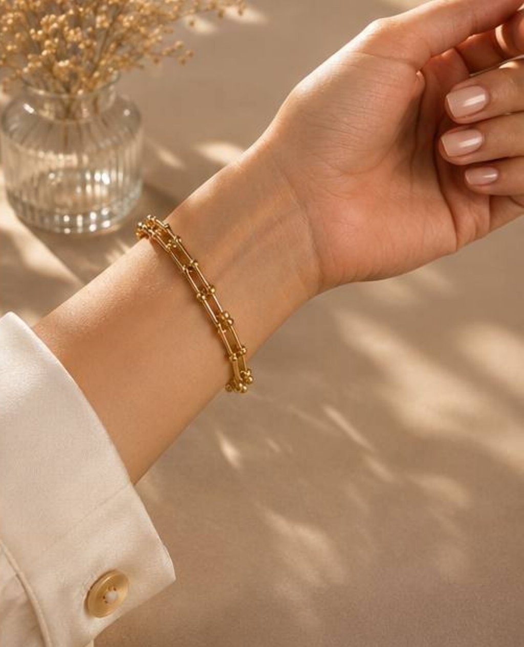 دستبند تیفانی کد a528 زرد 18K